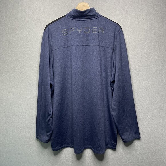 Spyder Active 1/4 Zip Pullover Men's XL Navy Mock Neck ProWeb Wicking Logo - Picture 5 of 6